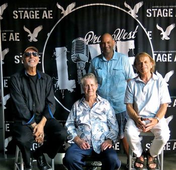 With, from left, David Marks, Brian Wilson, and Al Jardine
