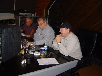Lynn Beckman, Executive Producer; Steve Chandler, Recording & Mixing Engineer; and Ronnie Reno, Producer of Bluegrass Gospel CD, "CONNECTED: Grassland To Gloryland" Doing the Final Mix at Hilltop Stud
