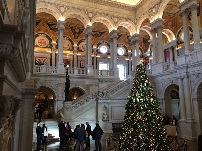 Library of Congress Jefferson Building, decked out for the holidays
