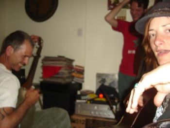 ralph, jude and amy (van vliet) beefheart style rehearsal.  east village, USA 2007
