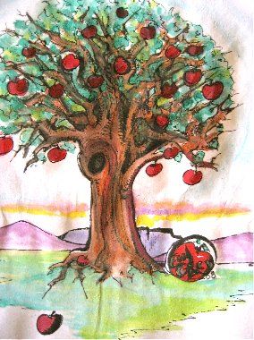 One of Earl's apple tree paintings
