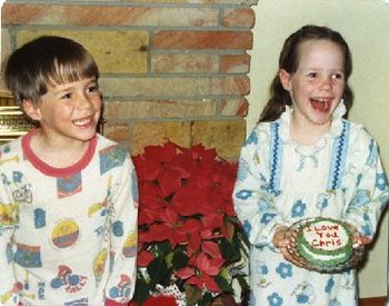 The Christmas cake I made for my brother in my Easy Bake Oven. I still feel this excited whenever I see a cake of any kind (1975).
