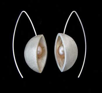 Peek-a-Boo Pearl Earrings - Half Drilled Pearls - SOLD
