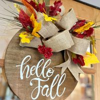 Hello Fall Round Door Hanger