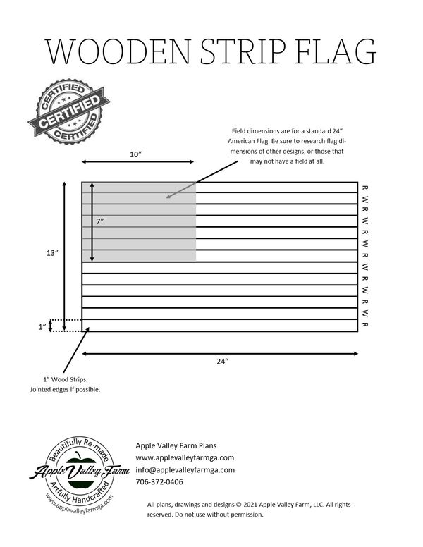 Wooden Strip Flag Downloadable Plans