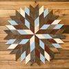 Handmade Barnwood Mosaic Blue, Red and Natural, Open Edge, 26