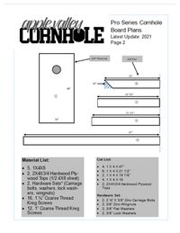 Cornhole Board Downloadable Plans Pro Series