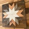 Handmade Barnwood Mosaic White, Gray and Natural, Un-Framed, Stained Back 36