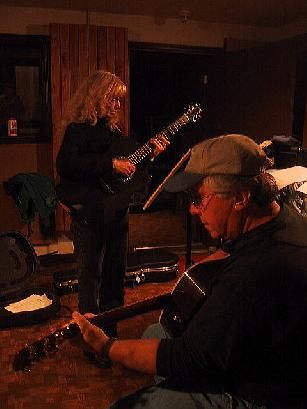 Denise Jordan Finley and Greg record their song "Harmony"

