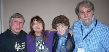 Greg & Dean Milano with the legendary Alice Gerrard & Hazel Dickens, 2008 Folk Alliance, Memphis
