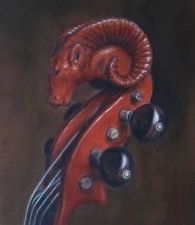 An Arthur Conner ram's head fiddle
