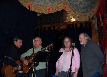 Marc Baskind, Greg, Kathy Acosta & Britt Mistele at Oddfella's Cantina in Floyd, VA
