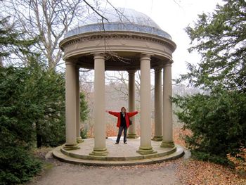 Atthe Temple of Fame, Studley Royal above Fountains Abbey, March 2010.  (You're right--it wasn't a public performance.)
