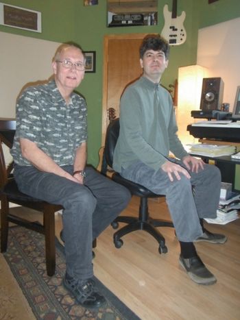 Steve with Chris Rosser in Chris' studio working on CD number 2
