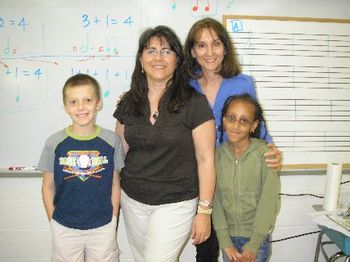 Residency 2007- The Composer Resideny Project:  "Let's Compose!"  Here are Anita & Karen with two third-grade student composers.
