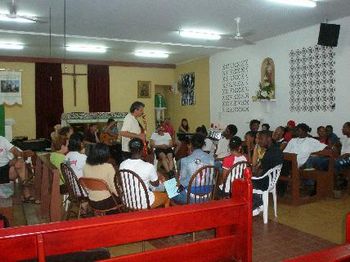 Singing & Sharing with the youth group in St. Lucia, West Indies
