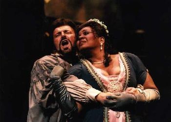 ...as Cavaradossi with Lisa Daltirus as Floria in Act 1 of the OperaDelaware production of "Tosca"
