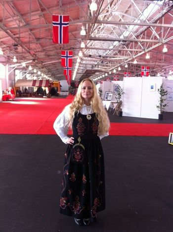 Proudly wearing the Norwegian bunad. Norway Day Festival, San Francisco, 2013.
