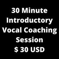 30 Minute Introductory Vocal Coaching Session