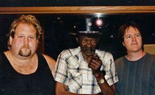 "Gatemouth" and Randy Miller, Recording Engineer, working on Eric's album (Houston, Texas)
