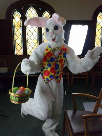 Easter Bunny at Bethel! Here's the Easter Bunny - visiting for the Pet Food Fund raiser!

