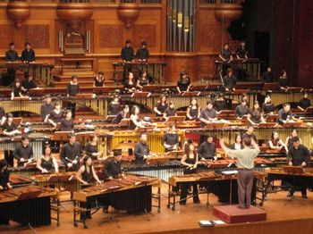Gordon rehearsing the 100-Person Marimba Orchestra, TIPC 2006
