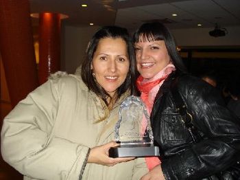 Me and Sandra Singing posing with the award i won at the CAMA's for "Best Producer/Engineer". The aw
