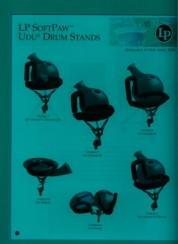 For 20 plus years I designed, manufactured and sent my Custom Designed Udu Drum Stands known as "SoftPAWs" all over the world.  Licensed them to LP for a few years and then took them back.  Moved away from building them due to many other obligations.  Very proud of my run with them and honored to have built so many over the years for amazingly creative percussionists all over the world 2 of 8
