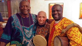 Ade Knowles, Me and Zorkie Nelson My rhythm brothers: Grew up listening to Ade Knowles with Gil Scott Heron and blessed to work regularly with Ghanaian Master Drummer, Zorkie Nelson - Absolute Magic to create with these two giants!
