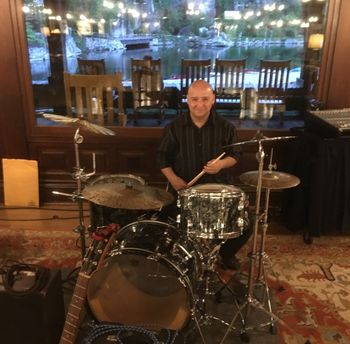 A beautiful shot of the incredible Black Diamond Pearl Leedy Drum Set I inherited from my Great Uncle Earl McClary taken at the amazing and famous Mohonk Mt. House
