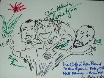 The Cathie Ryan Band drawn by Patsy O'Brien
