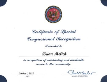Congressional Citation from Congressman Paul Tonko
