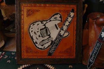 Full scale Carving of Waylon Jennings Telecaster and Strap

