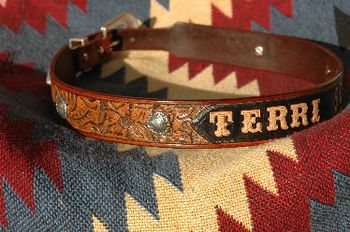 Western Style Belt with Silver Conchos
