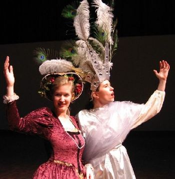 Irene (Jeannie Barrick) and Eunomia (Rebecca Lazok) from our One of my favorite Collegium pictures of all time, from our masque "The Triumph of Peace." Irene (Jeannie Barrick) and Eunomia (Rebecca Lazok).
