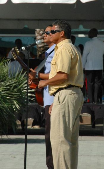 About to perform at Heroes Day. Jan 23 2012 (Terri Merren)
