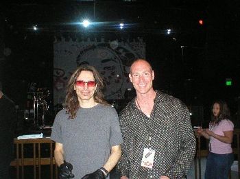 Gary Backstage with Steve Vai - Foxx Theater, Boulder CO
