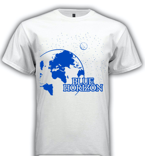 Official Blue Horizon T-Shirt, White with Blue Design