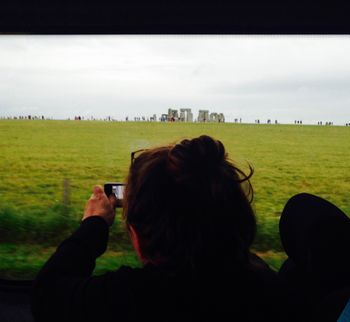 Stonehenge from the van on the A303
