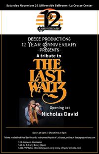 Deece Productions Presents A Tribute To The Last Waltz : Opening Act : Nicholas David 