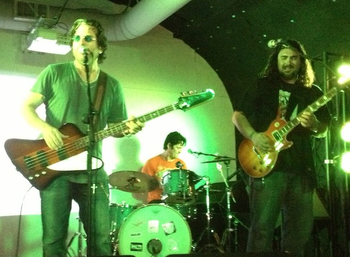 Kip Winger, Danny Thompson, AG jamming in a club in Rome Summer 2013
