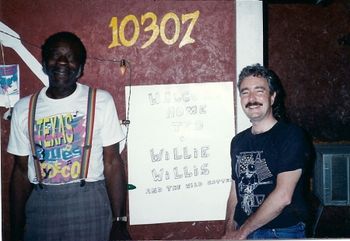 Ted and the late Texas Bluesman - Willie Willis at Joe Mac's Whistle Stop in Dallas, TX/circa 1987
