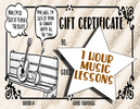 ON SALE $35! Gift Certificate - 1hr Music Lessons