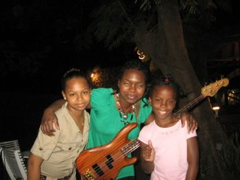 Mimi backstage with Kids at the Haitian Jazz Festival
