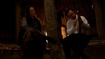 Bardic accompaniment on my lyre, to the sweet singing of Kate Fletcher, at the awesome replica Iron Age round-house at Cranbourne, during the filming of Waldemar Januszczak's new BBC4 documentary seri
