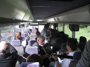 Rehearsing on the bus on the way there

