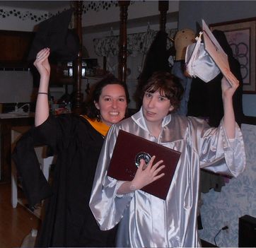 Allison and Morgan Celebrating Graduation