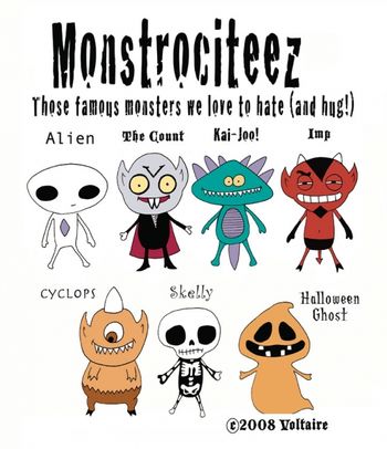 "Monstrociteez" plush line for Toy Network. Sampled but not manufactured (c)2008 Voltaire
