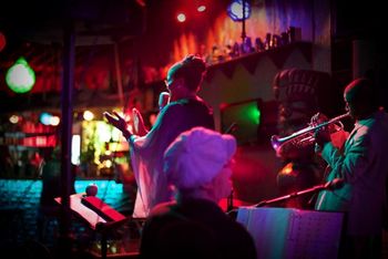 With Eric & The Jazzers (Yamin Mustafa-Trumpet; Ken Burkhart-Keyboard) at Kreepy Tiki - 2015
