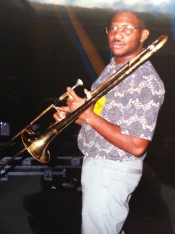 Kenny Kirk with trombone from the early days

